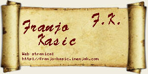 Franjo Kašić vizit kartica